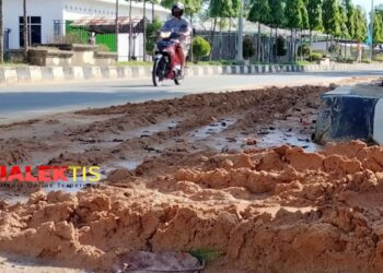 Imbas Pematangan Lahan Pemkot, Jalan di Loktuan Banjir Lumpur