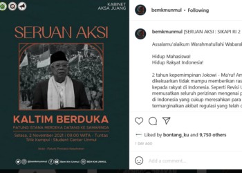 Sebut RI 2 Patung Istana, Akun @bemkmunmul Diserbu Warganet