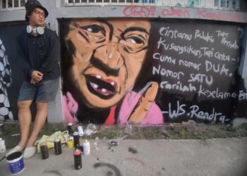 Ada Mural di Simpang Bukit Indah, Seniman Ini Aktor di Belakangnya
