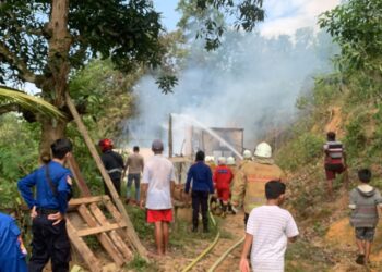 Ditinggal Kerja, Satu Rumah di Belakang RSUD Bontang Terbakar