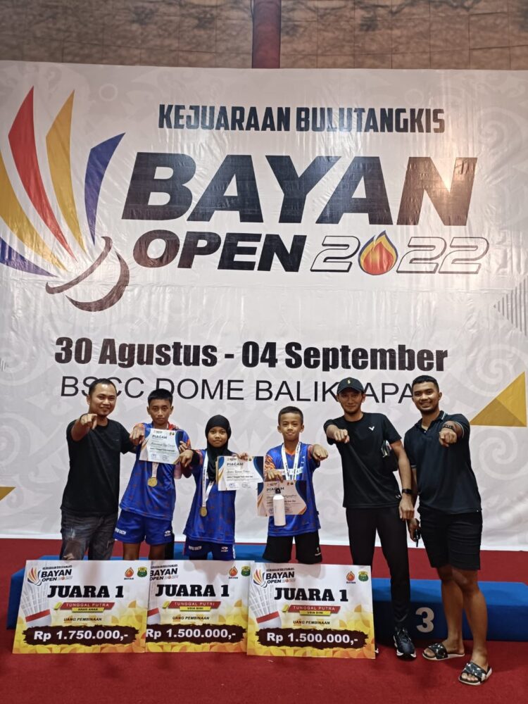 Atlet Muda PB PKT Boyong Tiga Gelar Juara 1 di Turnamen Bayan Open 2022