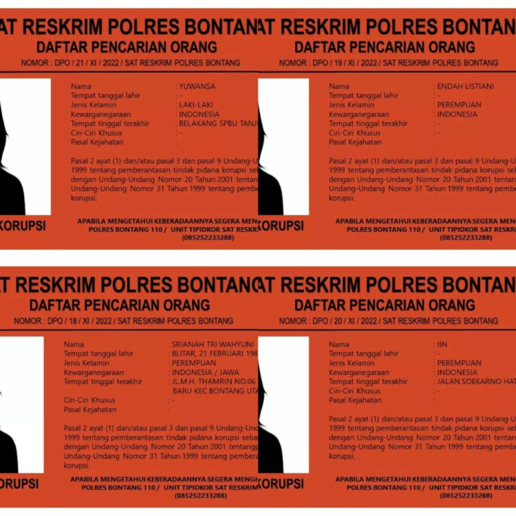 Polres Bontang Rilis 4 DPO Kasus Korupsi, 3 Diantaranya Perempuan