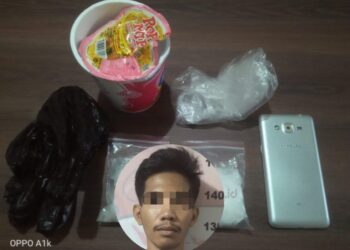 Pemuda Tanjung Laut Ini Diciduk, Barbuk Sabu Dibungkus dalam Gelas Pop Mie