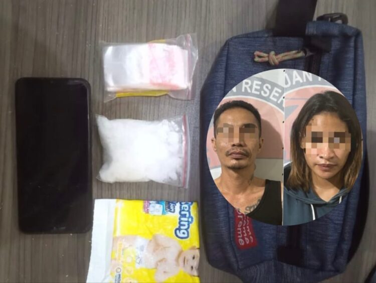 Sembunyikan Sabu dalam Popok Bayi, Pasangan Kekasih Diciduk di Tanjung Laut Indah