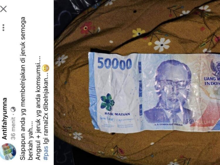 Super Tega, Pedagang di Tanjung Laut Dibayar Uang Mainan, Minta Kembalian Lagi