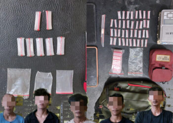 Polsek Bontang Selatan Kembali Penjarakan 5 Orang Pemain Sabu, BB 38 Poket