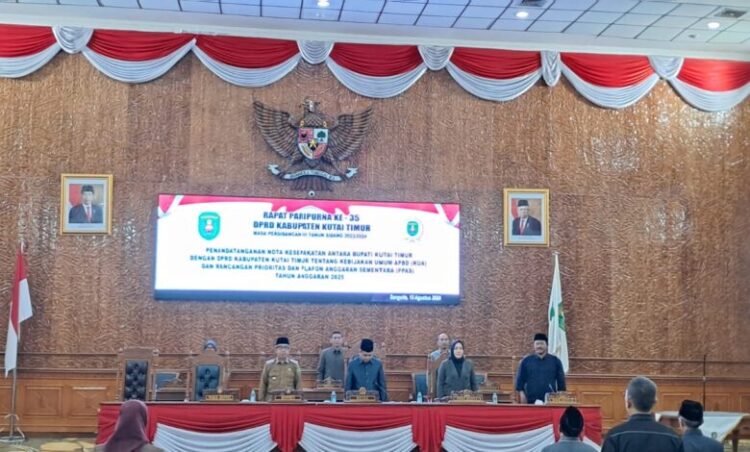 Bahas Rancangan KUA dan PPAS TA 2025, DPRD Kutim Gelar Paripurna Ke 35