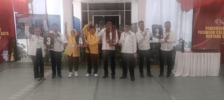 Hasil Pengundian Nomor Urut Paslon, Basri 1, Sutomo 2, Najirah 3, Neni 4