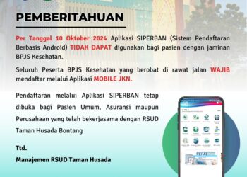 Pendaftaran Pasien BPJS di RSUD Bontang Tak Lagi Pakai SIPERBAN, Wajib Gunakan Mobile JKN