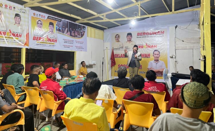 Dukungan Terus Mengalir, di Gunung Sari Neni-Agus Janjikan Kapal Layak Rute Mamuju