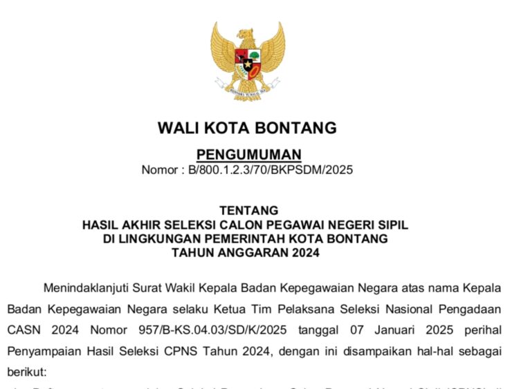 Inilah 112 Nama yang Lolos Hasil Seleksi CPNS Pemkot Bontang, Cek di Sini!