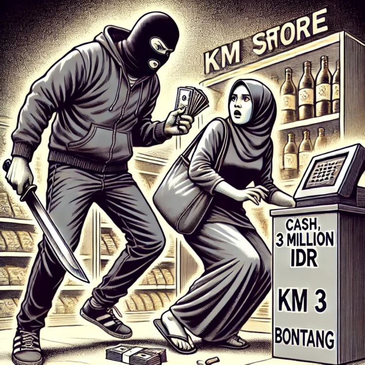 Perampok Bawa Parang Satroni Toko Sembako di KM3 Bontang, Ambil Uang Rp3 Juta
