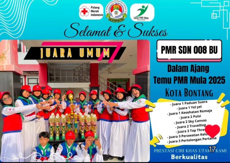 Raih 9 Trofi, SDN 008 Bontang Utara Kembali Raih Juara Umum Temu PMR Mula 2025