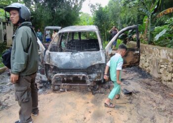 Potret Pasca Mobil Terbakar di Gang Nuri Belimbing Bontang, Ada Apa?