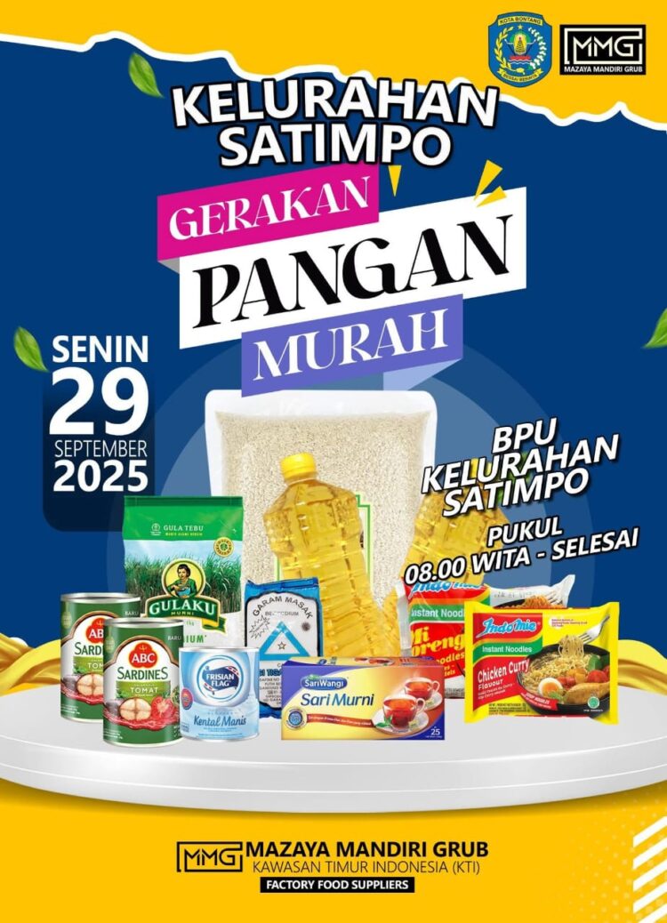 Gerakan Pangan Murah di Halaman Kantor Lurah Satimpo, Beras 5Kg Rp65 Ribu