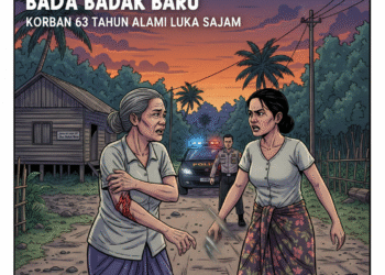 Ribut Wanita di Jalan Air Port Badak Baru, Korban 63 Tahun Alami Luka Sajam