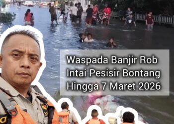 Banjir Rob Kembali Terjang Jalan Pierre Tendean BK, Pukul 20.30 Baru Surut