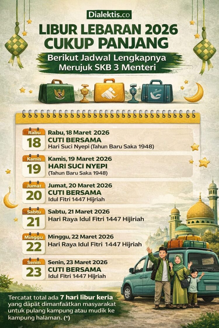 Libur Lebaran 2026 Cukup Panjang, Berikut Jadwal Lengkapnya Merujuk SKB 3 Menteri