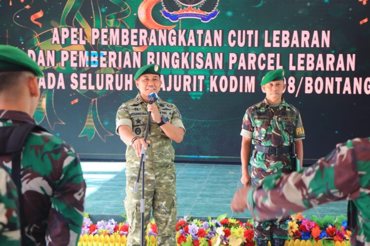 Lepas Prajurit Cuti Lebaran, Dandim Letkol Inf Ardiansyah Ingatkan Tetap Jaga Kedisiplinan