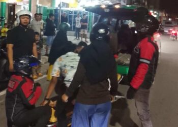 Semalam 3 Kecelakaan Pemotor di Bontang, Relawan Evakuasi Korban ke Rumah Sakit