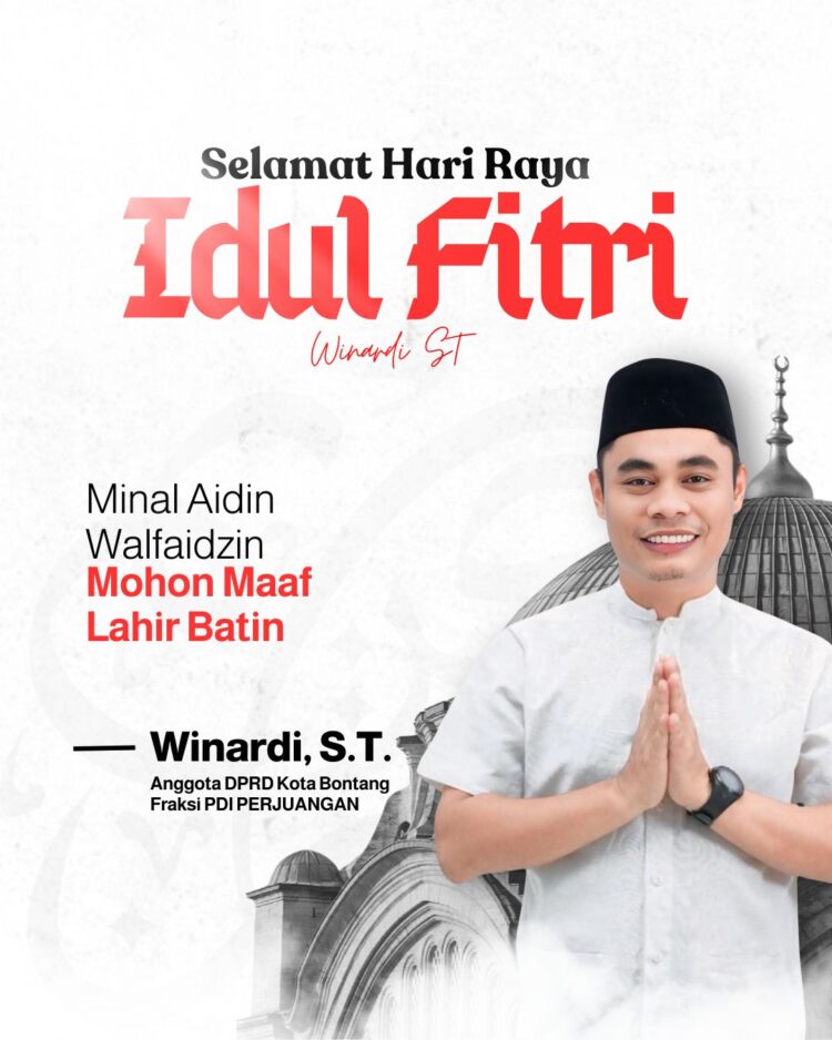 Anggota DPRD Bontang Winardi Mengucapkan Selamat Idul Fitri 1447 H/2026