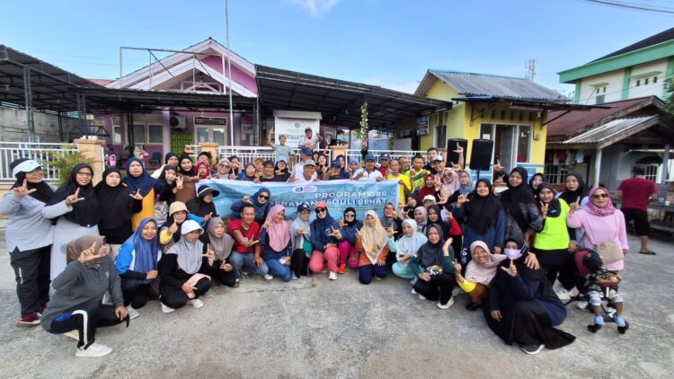Semangat Sehat, Didukung PT.KMI dan Kelurahan Warga RT 44 Loktuan Gelar Senam Bersama