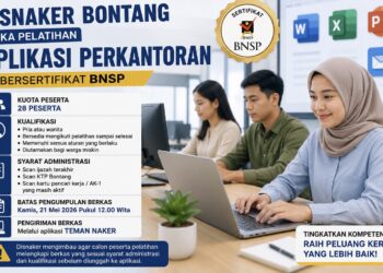Disnaker Buka Pelatihan Aplikasi Perkantoran Bersertifikat BNSP, Terdapat 28 Kuota Peserta