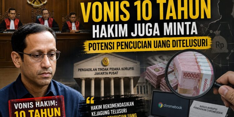 Menariknya Kasus Nadiem, Vonis 10 Tahun! Hakim juga Minta Potensi Pencucian Uang Ditelusuri