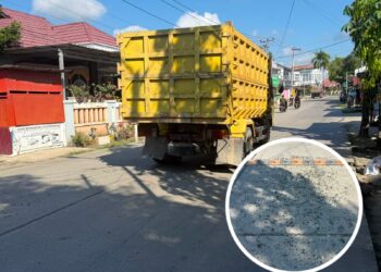 Truk Tanpa Penutup Kembali Dikeluhkan, Koral Sisa Angkutan Berhamburan