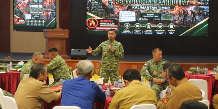 Sesko TNI Gelar Penyuluhan Pencegahan & Penanggulangan Karhutla di Bontang