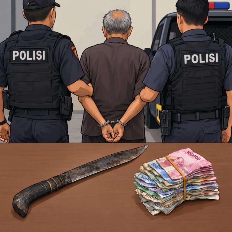 Pria 69 Tahun Ancam dengan Badik Pemilik Toko Sembako di Bontang, Ambil Uang Rp1,5 juta