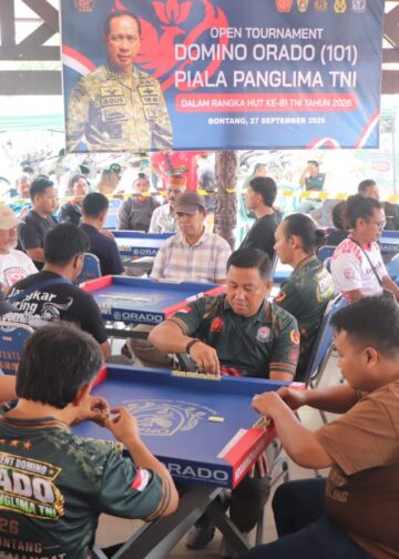 Dalam Rangka HUT TNI, Kodim Bontang Gelar Open Turnamen Domino Piala Panglima TNI