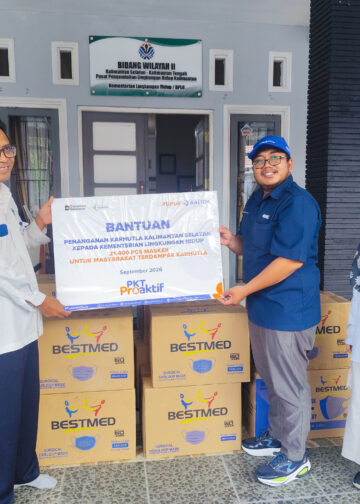 Pupuk Kaltim Salurkan 76.400 Masker bagi Masyarakat Terdampak Karhutla di Kalimantan dan Sumatra