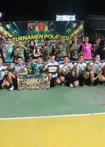 Rayakan HUT Ke-81 TNI, Kodim 0908/Bontang Sukses Gelar Turnamen Bola Voli