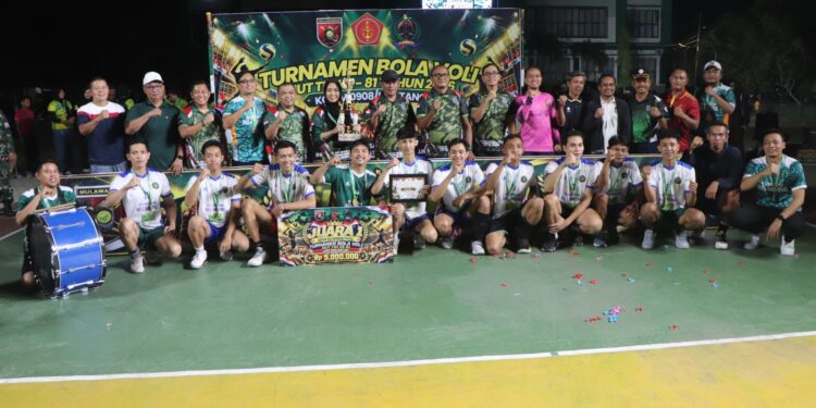 Rayakan HUT Ke-81 TNI, Kodim 0908/Bontang Sukses Gelar Turnamen Bola Voli