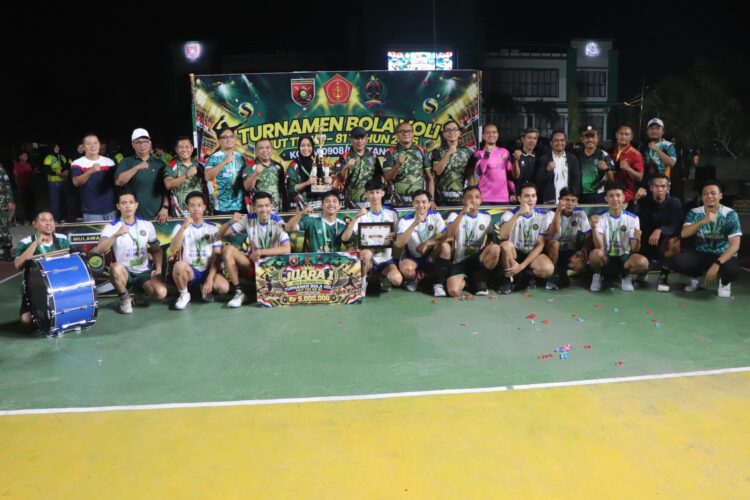 Rayakan HUT Ke-81 TNI, Kodim 0908/Bontang Sukses Gelar Turnamen Bola Voli